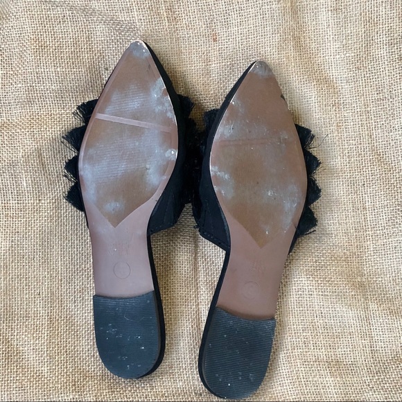 Who What Wear black fringe mules. Pointy toe - Picture 4 of 4